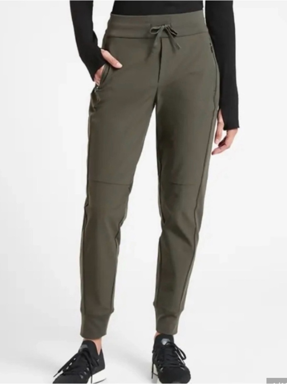 Athleta Headlands Hybrid Trek Joggers Women’s 12 Green Pull On Athletic Pants